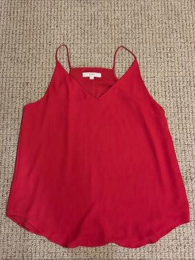 LOFT Red V-Neck Spaghetti Strap Cami
